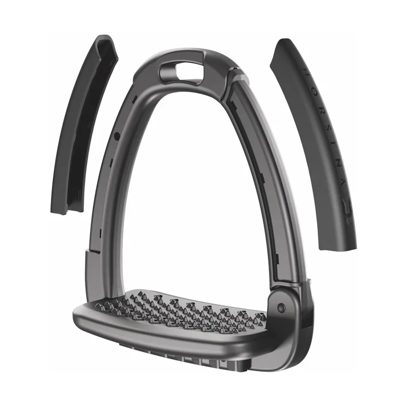 Horsena Swap Stirrups with Double Side Covers in Deep Black-1